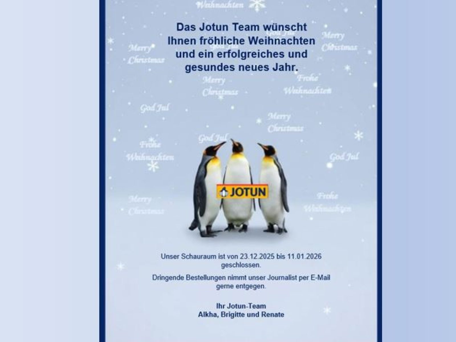 Frohe Weihnachten - God Jul